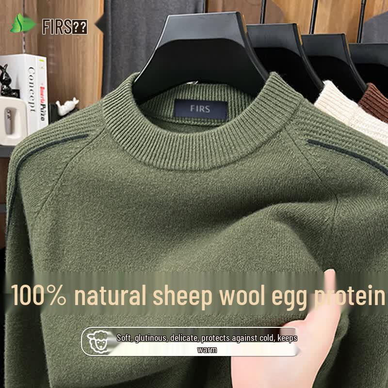 Men's 100% Wool Crew Neck Sweater