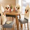 Christmas Elk Pattern Chair Cover Chair Back Cover Xmas Christmas Decoration for Home Party