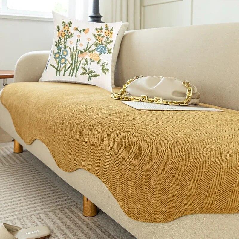 Chenille Sofa Cover for Living Room Non-slip Allotype Sofa Towel Four Season Universal L Shaped Couch Cushion Slipcover Sofa Mat