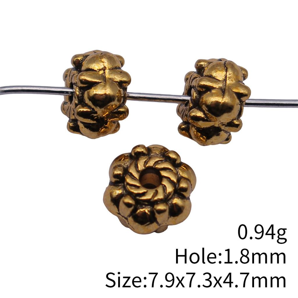 Small Hole Alloy Spacer Beads Multi Pattern Antique Metal Loose Beads For DIY Jewelry Bracelet Making For