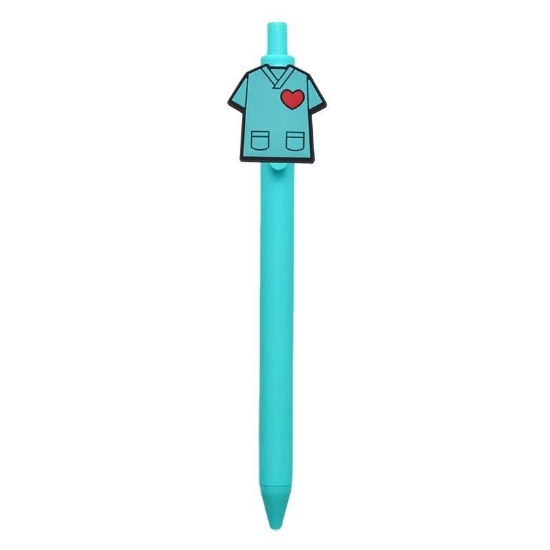 10Pcs Simple Medical Clothing Modeling Ballpoint Pen, Color Series Push Pen, Medical Theme Gift Pen Ballpoint Pen