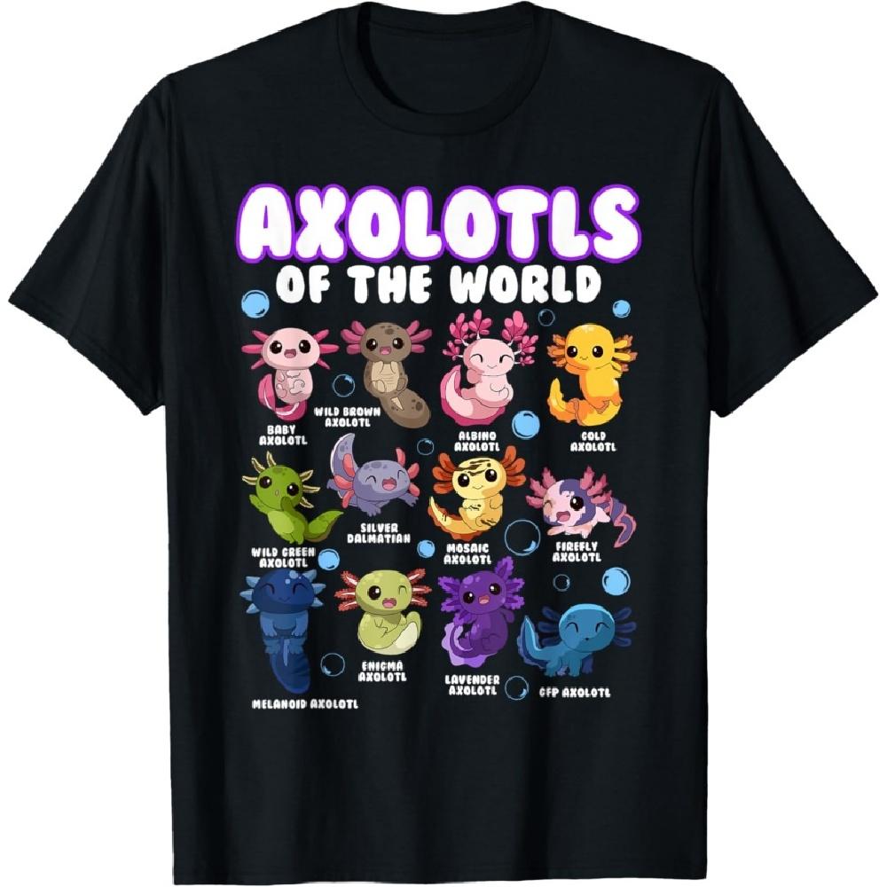 

Axolotl Shirt Cute Axolotls Animals of the World Herpetology T-Shirt S