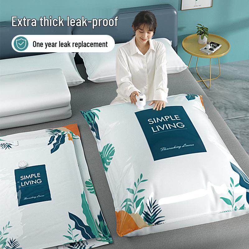 Vacuum Compression Bag for Quilts & Clothes with Air Pump - Moisture-Proof, Antibacterial Storage Seal