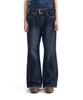 AAKAM Back Studded Flare Denim Pants (Blue)