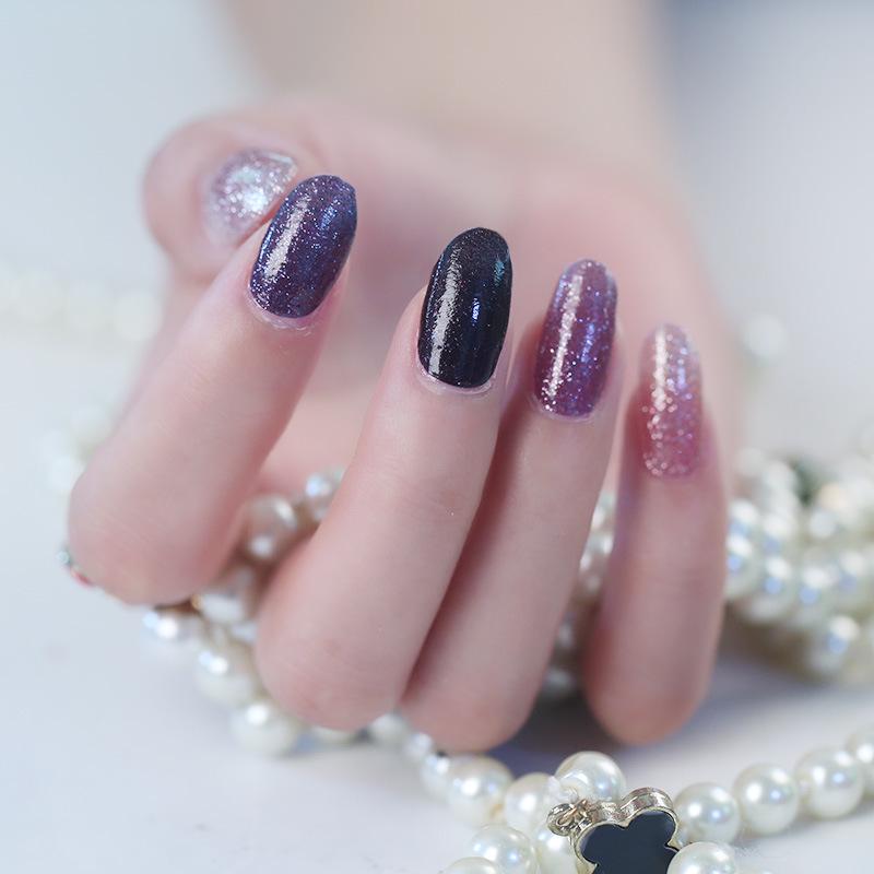 DIY Full Cover Self Adhesive Stickers Polish Foils Tips Wraps Glitter Gradient Shiny Nail Decals