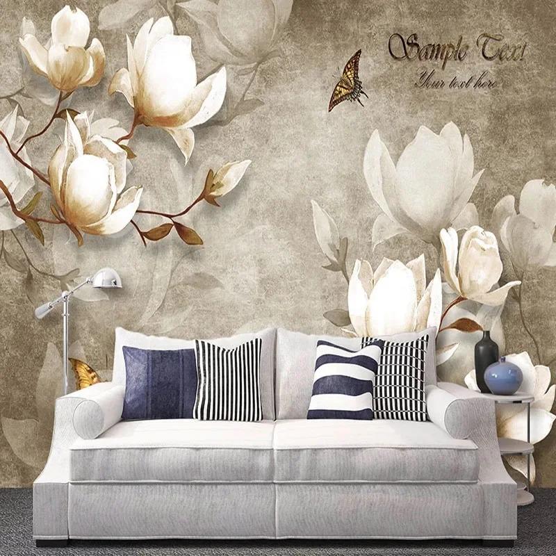 3D Fototapete Vintage Blumen Wandbilder Wohnzimmer Schlafzimmer Heimdekor Wandpapier