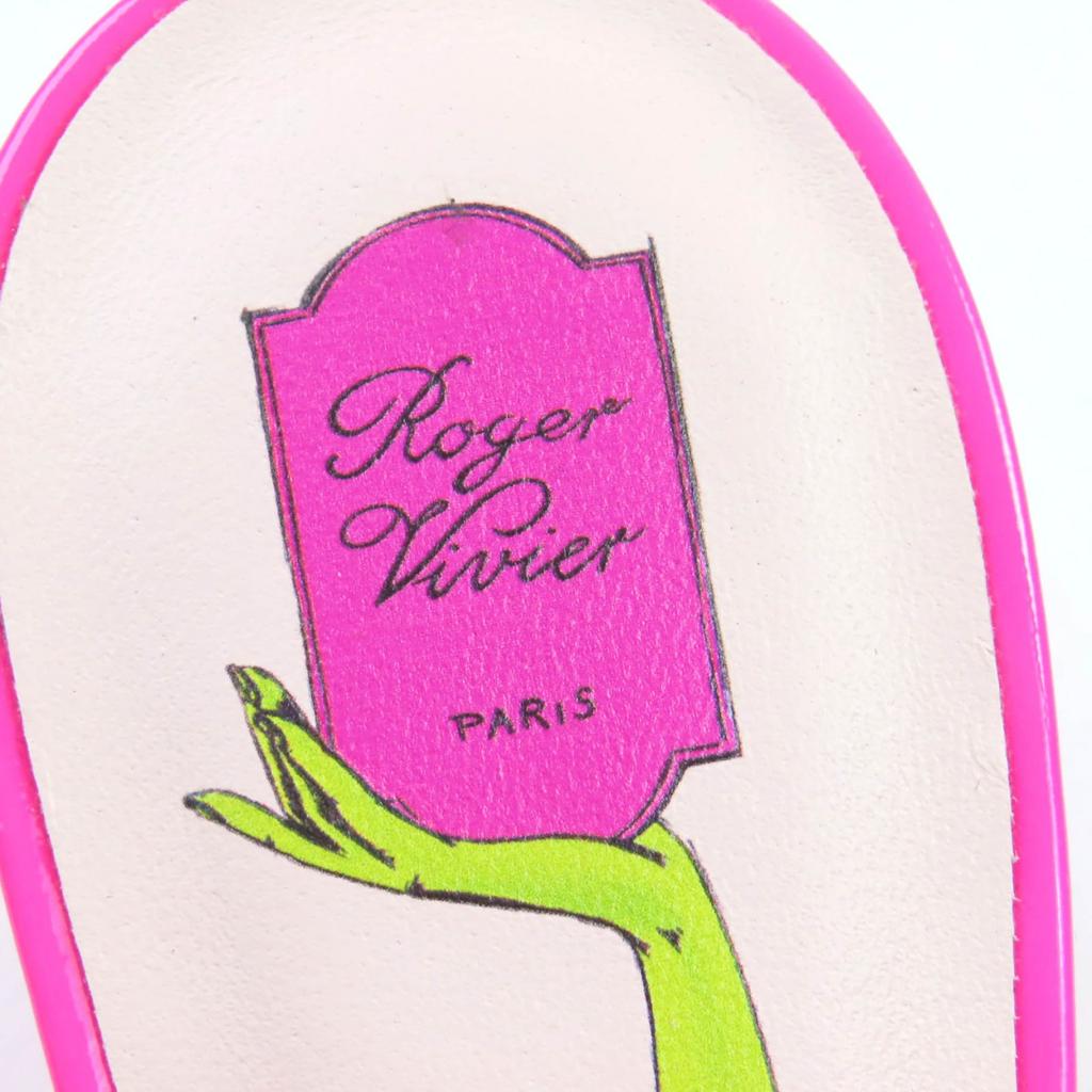 Roger Vivier Pumps Virgul Strass Schnalle rosa Lackleder Damen 38 Gebraucht