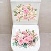 Blumenmuster Toilettenaufkleber Badezimmerdekorationsaufkleber Dekor Selbstklebende Tapete Abnehmbarer PVC Wasserdichter Aufkleber