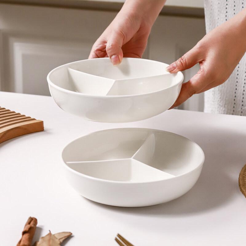Ru Han Ceramic 3-Compartment Divided Plate