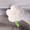 Creative Flowers Ceramic Soap Boxes Hotel Drain Water Soap Dish Painted Flower Stamens Soap Storage Tray Bathroom Accessories