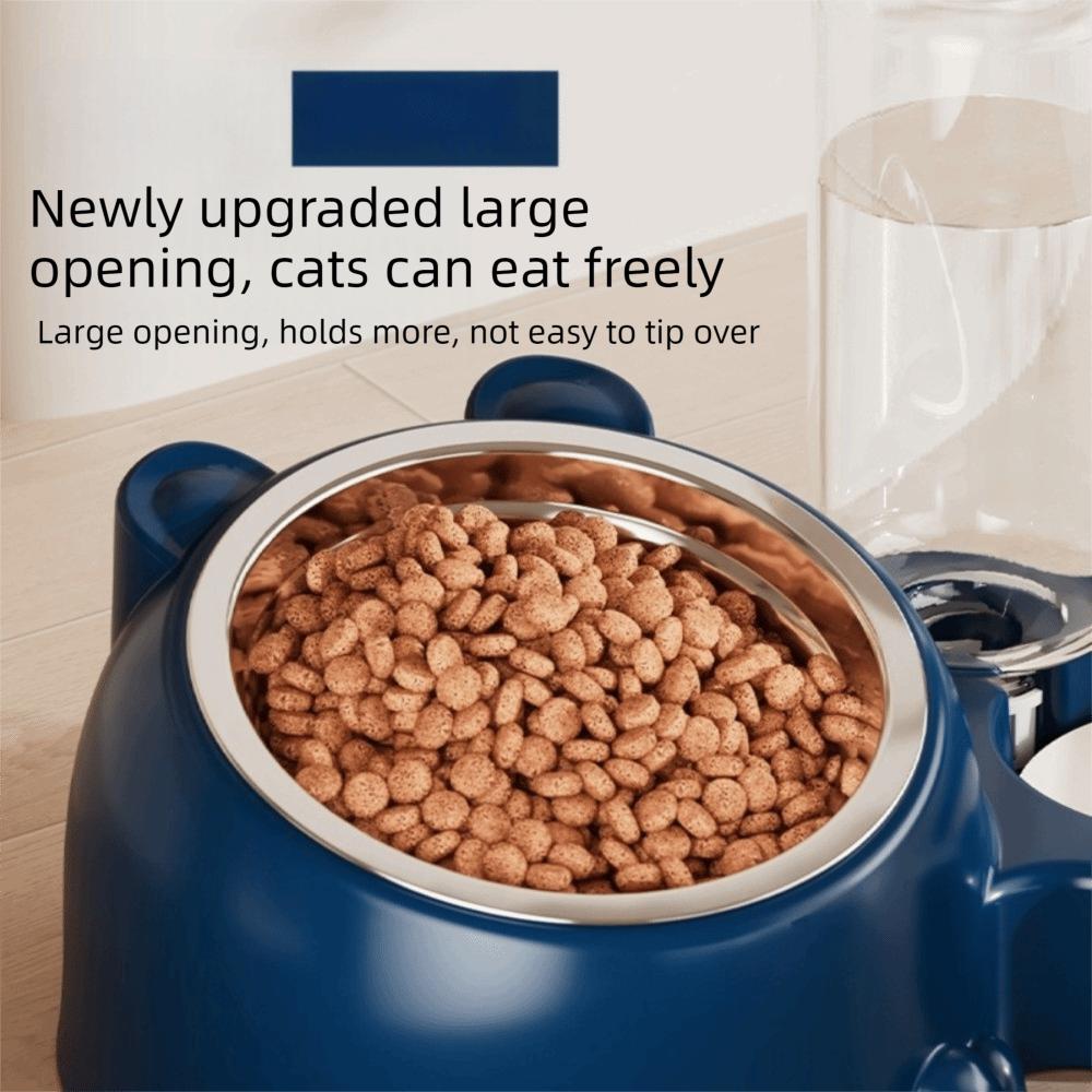2 In 1 Cat Double  Bowl Gravity-Driven Cat Food Dispenser Cat Water Dispenser  Multi-Pet Household