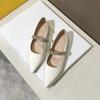 Fashion 2025 Flat Shoe for Women Spring Summer Shallow  Pointed Flat Women Mary Jane Shoes Lacquer Leather Multi Color Half Slippers
