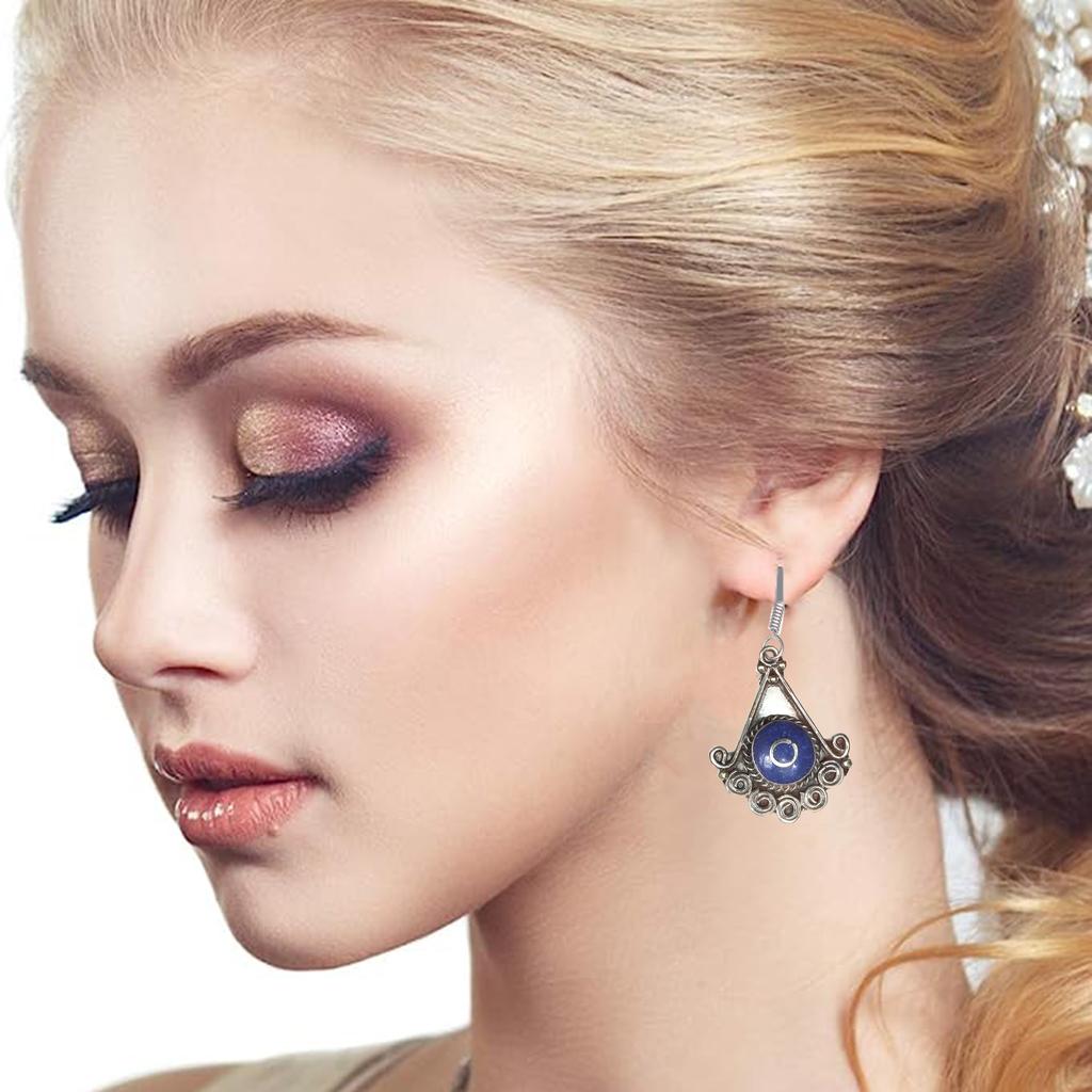 Tibetan Turquoise Lapis Lazuli Nepali Earrings Handmade Jewelry Coral Tribal