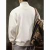 Half Zipper Sweater Men's 2025 New Autumn Loose Lapel Large Size Long Sleeve T-Shirt Polo Bottom Shirt