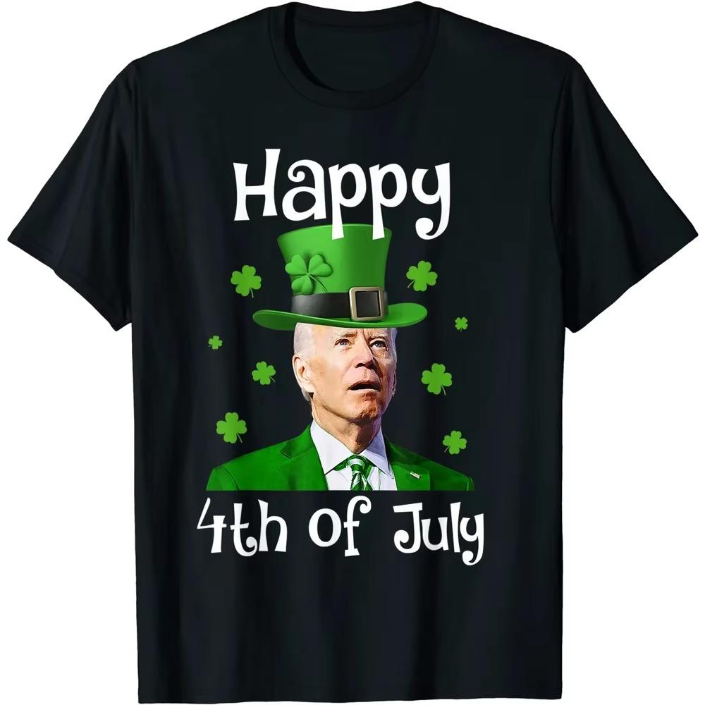 

St Patricks Day Funny Happy 4th Of July Anti Joe Biden T-Shirt S чёрный