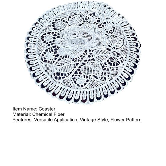 Round Lace Coaster White Lace Floral Coaster Retro Drink Coaster Heat Insulation