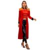 Womens Halloween Circus Velvet Tailcoat Fringe Shoulder Boards Renaissance Gothic Jacket Cosplay Costumes