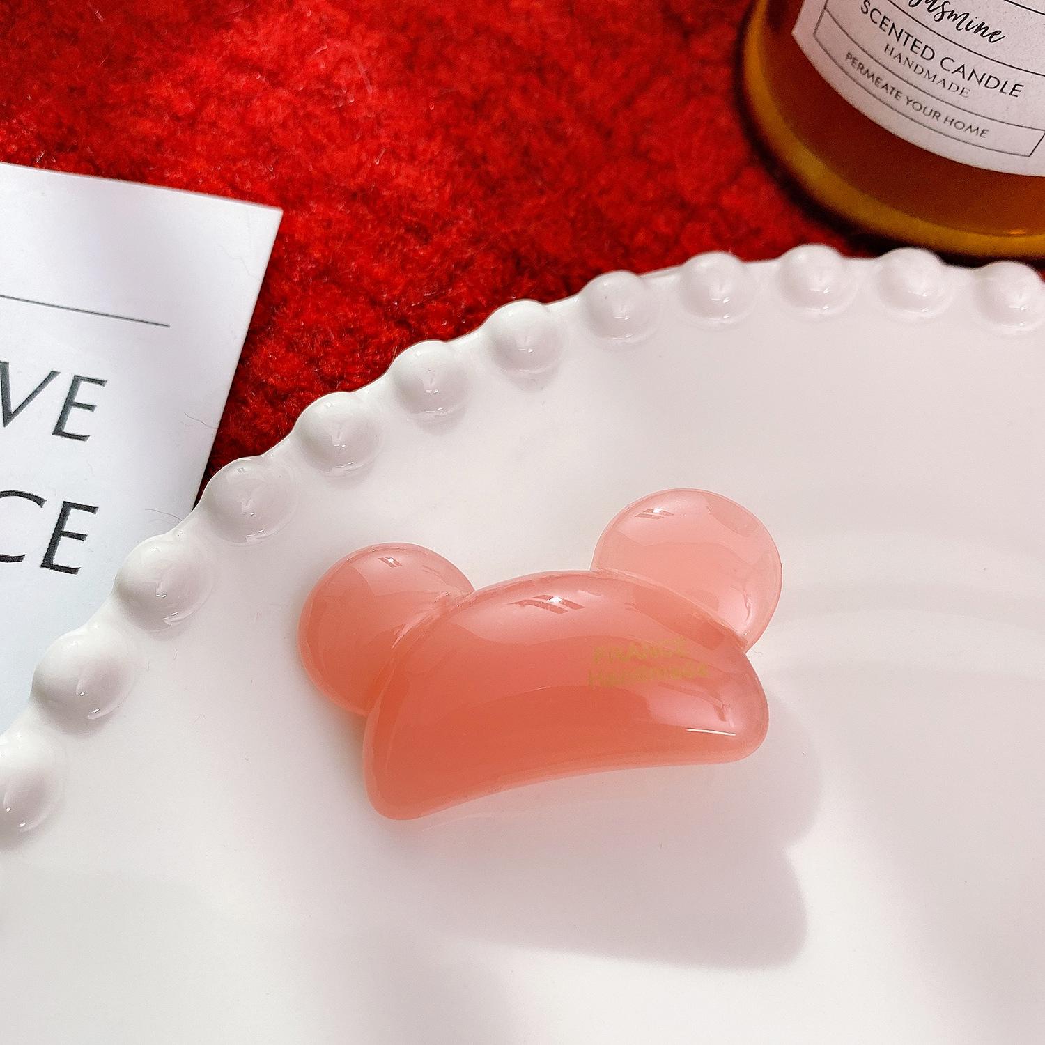 

Acetate Lovely Hair Clips With Colorful Bear Design Perfect For Women Hair Styling Pink 4.6cm