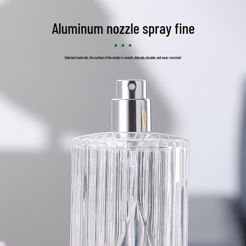 150ml Transparent Square Glass Perfume Bottle - Refillable and Portable Cosmetic Container