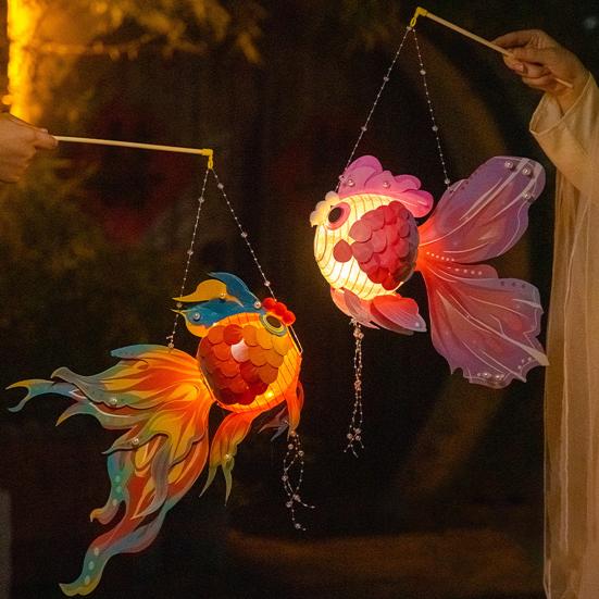 Lyktmaterialesett DIY Goldfish Lanternesett Tradisjonell kinesisk lykt for midthøstens vårfestivaler