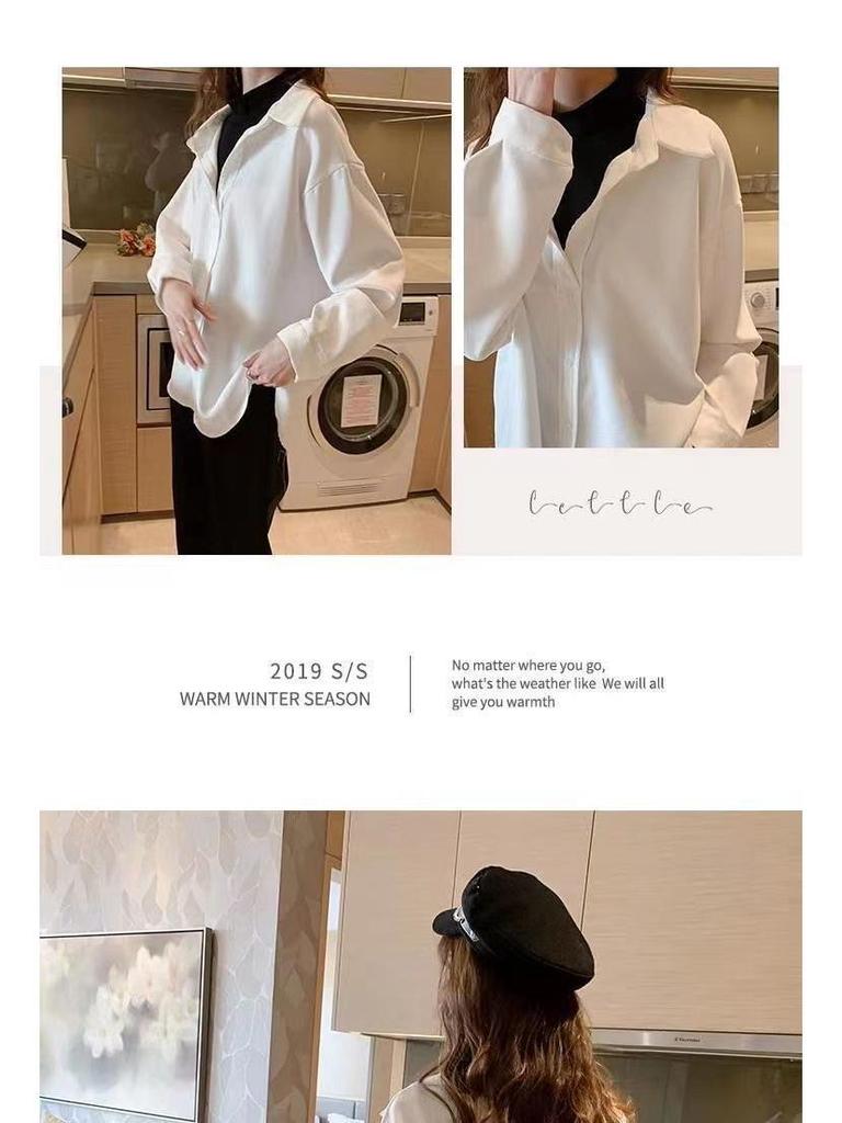Chic Fake Two-Piece Loose Long-Sleeved Shirt for Fall/Winter