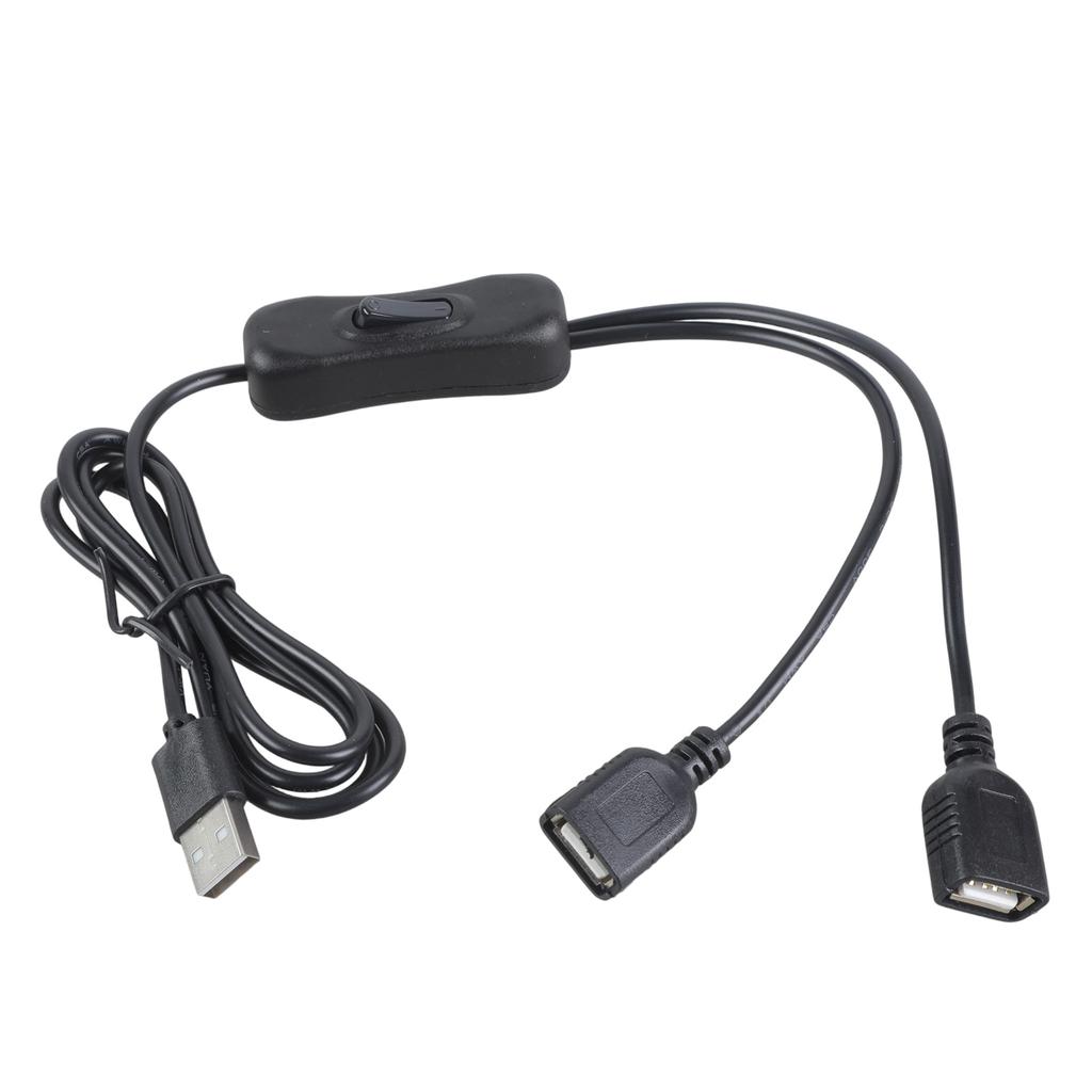 USB Extension Cable Double Port Charging Switcher Included Compatibles LED Lights Fan Blowers