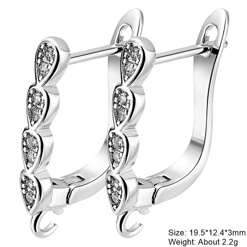 Juya 2 4 Pcs/Lot DIY Anti-Allergy Gold Silver Plated Schwenzy Fastener Ear Wire Hooks Women Earrings Accessories Supplies