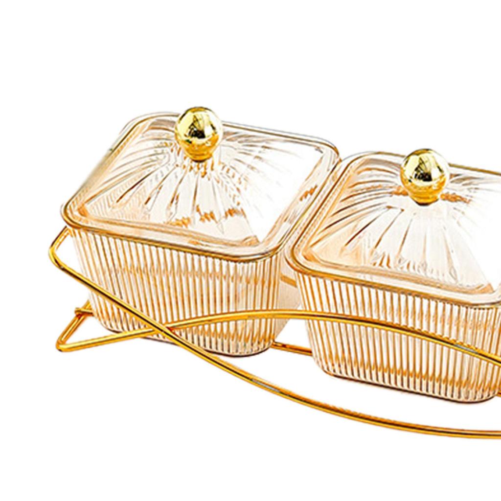 3 Snack Serving Bowls with Lid and Handle Nordic Fruit Snacks Serving Platter for Sweet Cookies Appetizer Wedding Nuts Home