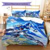 GUNDAM Pattern Bedding Set Quilt Cover Pillowcase Home Decor Gift (1 * duvet cover + 2 * pillowcase, without core)
