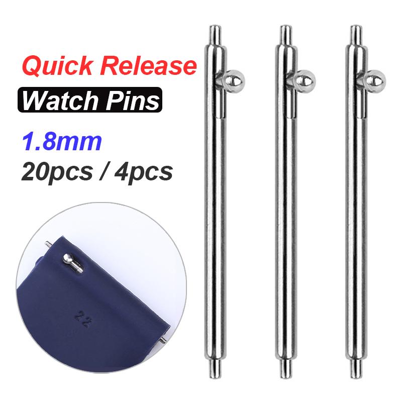 20 pezzi perno di collegamento rapido per cinturino di orologio diametro 1,8 mm 4 pezzi molla per cinturino interamente in acciaio inossidabile 15 16 17 18 19 20 21 22 23 24 mm
