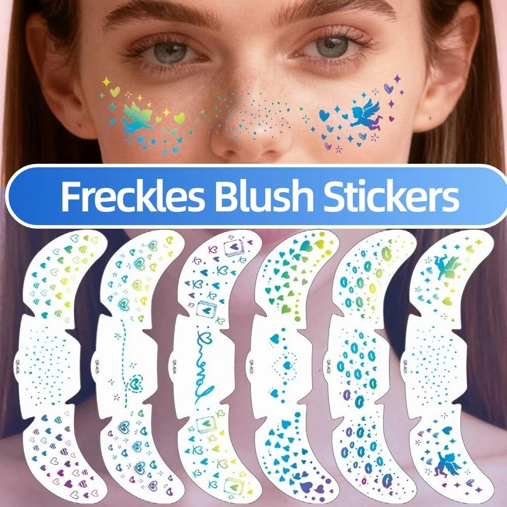 6pcs Waterproof Face Temporary Tattoos Long Lasting Makeup Stickers  Valentine's Day