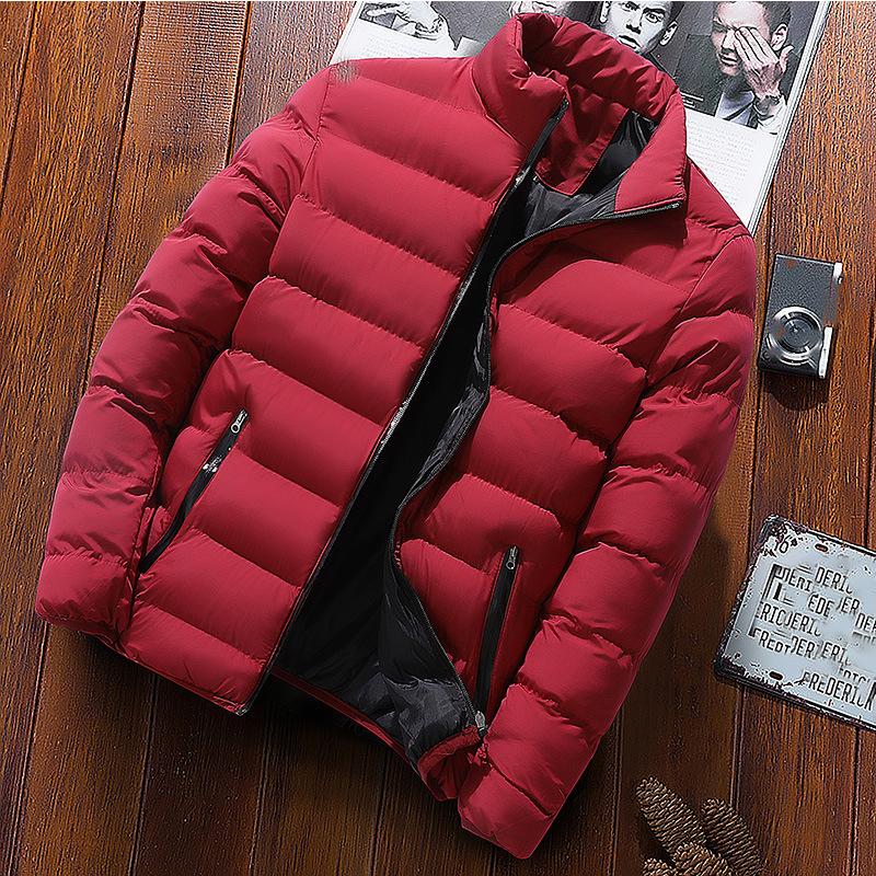 Men's Collar Winter Thick Coat Fashion Business Casual Zipper Jacket