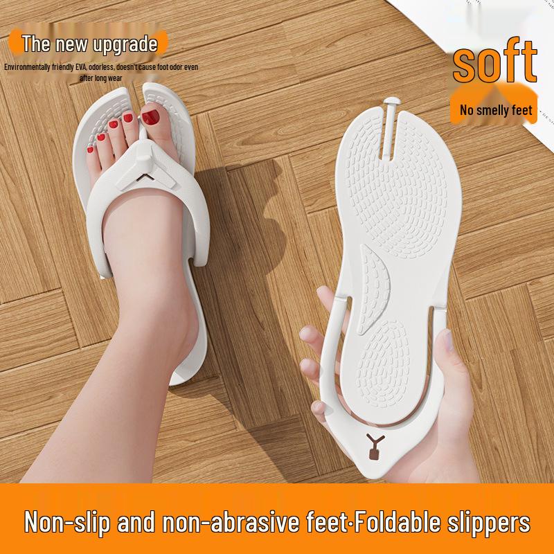 Unisex Portable Folding Non-Slip Travel Slippers for Beach, Bathroom, and Business Trips