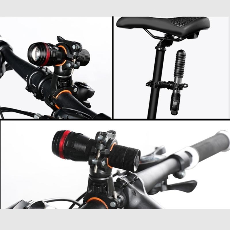 Bike Flashlight Stand 360°Rotatable Bicycles Light Brackets Torches Clip Adjusted Bicycles Front Torches Mount Enduring
