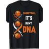 European Sizes Basketball In My DNA Print, Men's Crewneck Short-Sleeved T-Shirt, Casual And Comfortable for Casual Attire