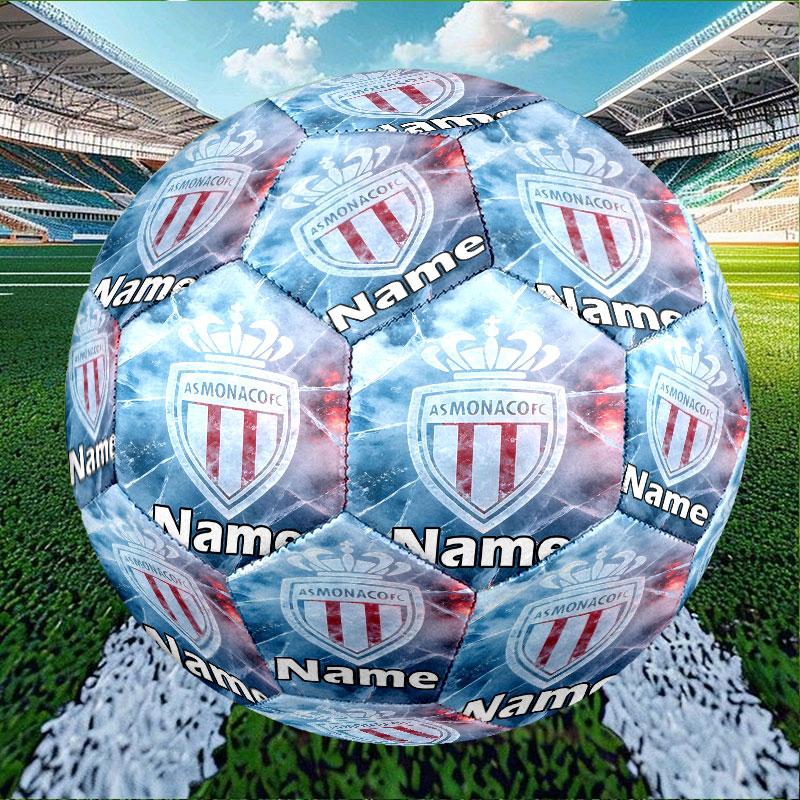 Custom Name Personalized AS Monaco Print Size 5 Soccer Ball Training & Match Football, for Team, Kicking, Gift for Football Enthusiasts