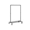 SONGMICS Heavy Duty Metal Clothes Rack on Wheels, Holds 90 kg, Industrial Design, Coat Stand with 1 Clothes Rail and Shelf, for Bedroom Laundry Room