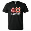 Harvest Letter With Pomegranate And Fig Graphic Tshirt Unisex Unisex Fall Season Cotton Tee Casual Short Sleeve Tops