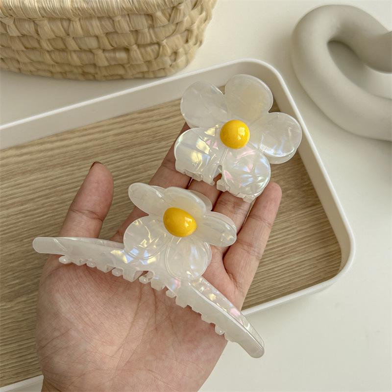 Gentle Yellow Flower Acetate Hair Clip: Shark Clip Hair Accessory