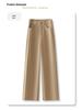 Khaki High-Waist Slimming Wide-Leg Pants - Spring 2025: Stylish Draping Casual Fit