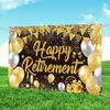 Retirement Black Golden Theme Decoration Background Cloth Party Event Props