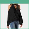 Women Cold Shoulder Chocker V Neck Summer Casual Lace Top T Shirt Blouse With Elegant Design