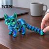 Handheld Decompression Toys 3D Printed Cat Toy, Articulated Movable Joint Figurine for Desk Fidget Office Decor, Cute Sensory Toy Kids Adults,