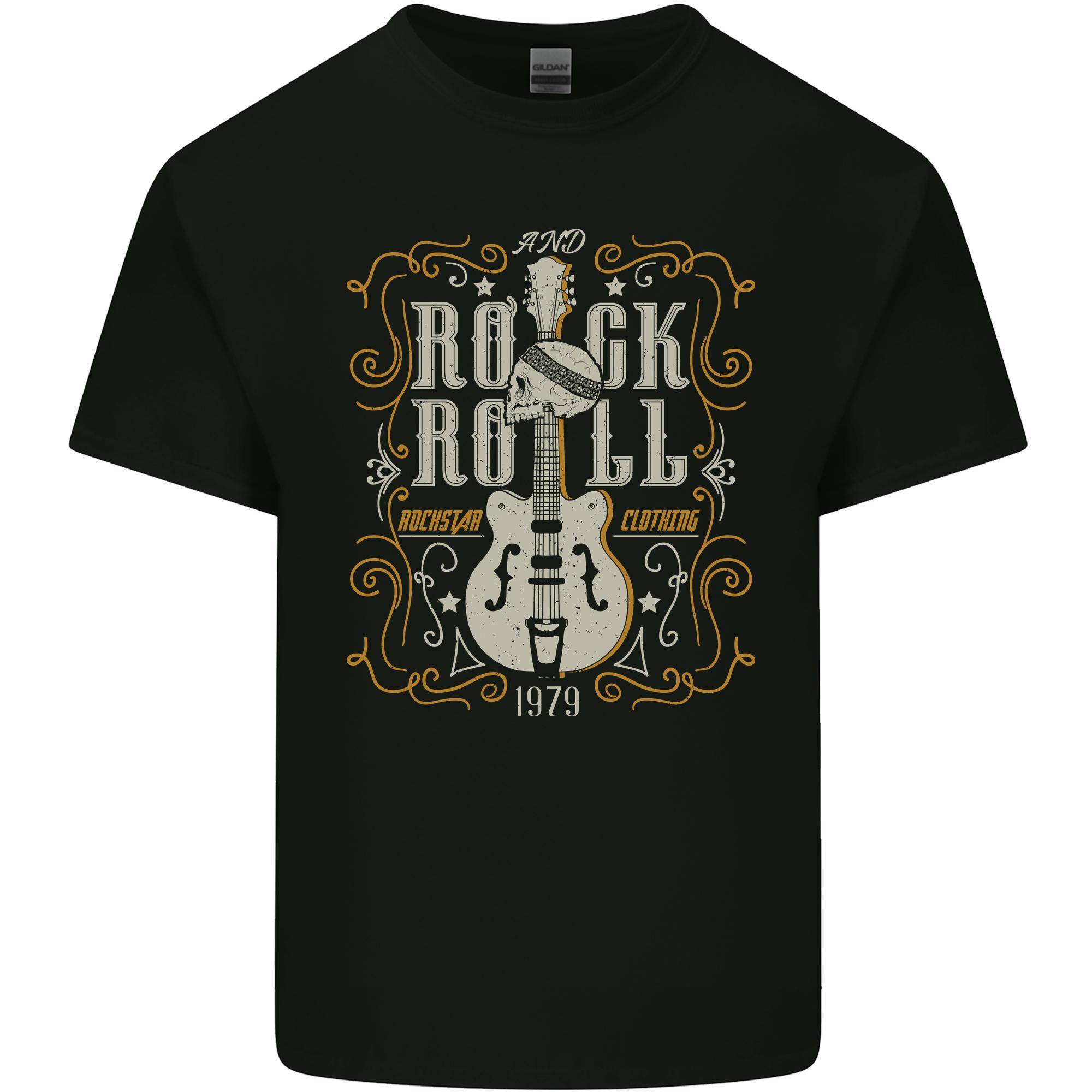Rockstar Rock n Roll Guitar Skull Music Unisexs Light Cotton TShirt S