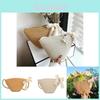 Stylish Woven Women's Bag With Cute Bow And Ribbon Design Perfect For Beach Outings