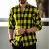 Camicia a quadri da uomo a maniche lunghe essenziale, casual e alla moda per l'uso quotidiano.