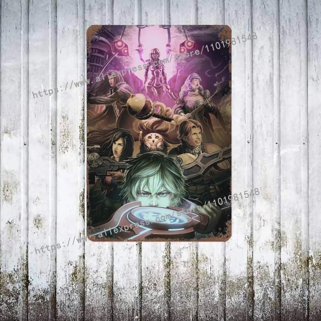 Xenoblade Chronicles 2 Hikari Poster Vintage Tin Sign Metal Sign Decorative Plaque for Pub Bar Man Cave Club Wall Decoration