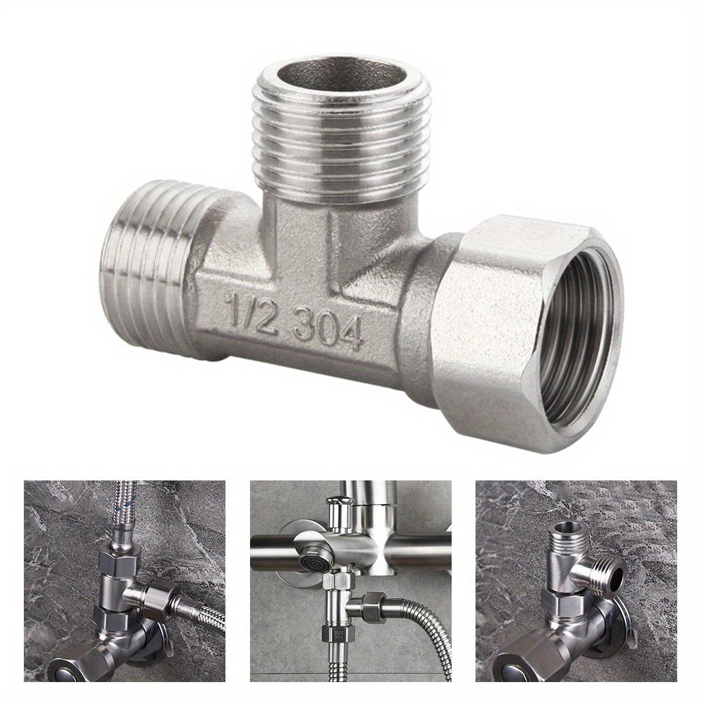 Copper T-Adapter for Toilet Diverter Valve, G1/2" T-Valve Suitable for Bathroom Sprayer Featuring Four-Point Connection for Three-way Pipes