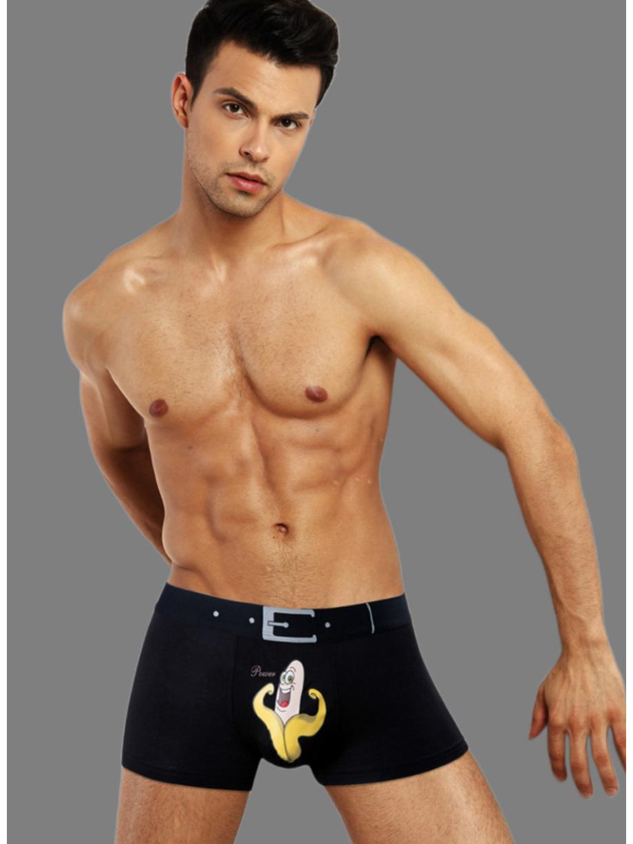 

Новые мужские бесшовные трусы-боксеры из бамбука: Дышащий, удобный, антибактериальный, с мультяшным принтом». L