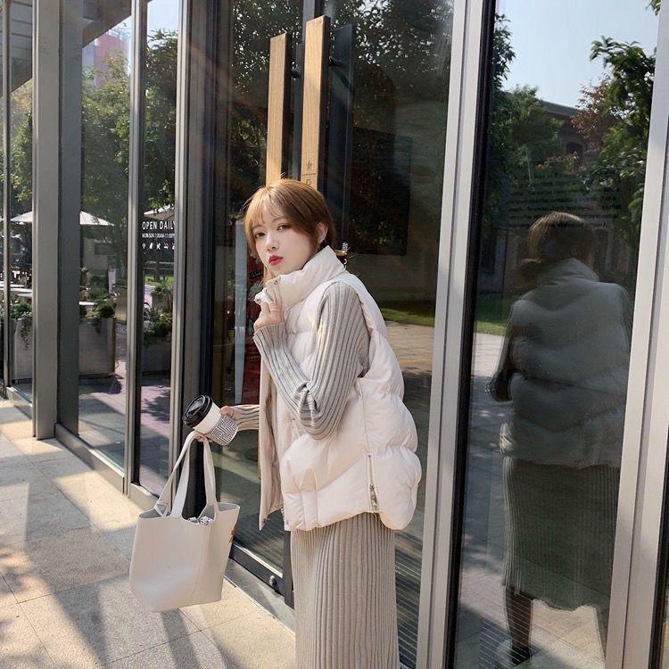 Women's Short Korean Style Clump-Free Down Cotton Vest